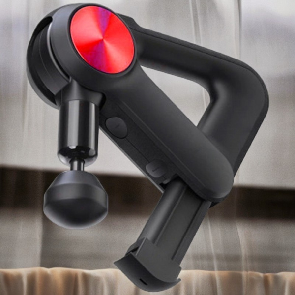 Ударный массажер для тела с 12 насадками / Компактный ударный массажер-пистолет